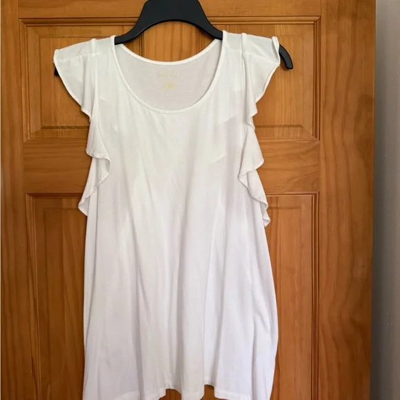 EUC Lilly Pulitzer White Ruffle Sleeve Top - Picture 1 of 6